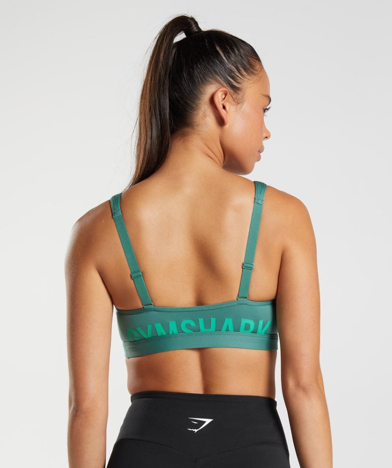 Women's Gymshark Fraction Sports Bra Green | CA N1365A